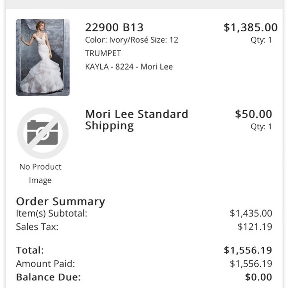 Mori Lee Wedding Dress in Kayla Trumpet - Picture 4 of 4